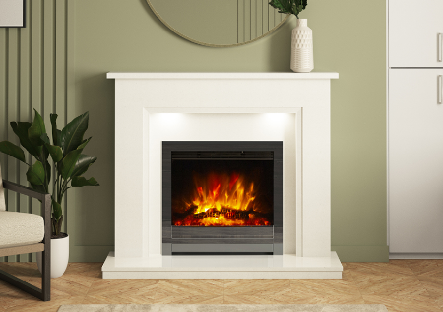 Madalyn Micro Marble Electric Fireplace