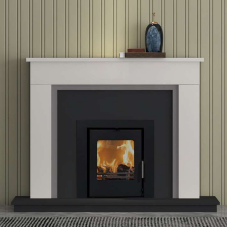 Voltera New Grey Slips Marble Fireplace