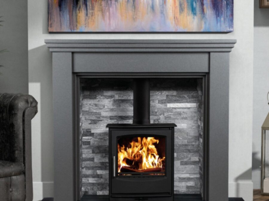 Antoinette Grey Marble Fireplace
