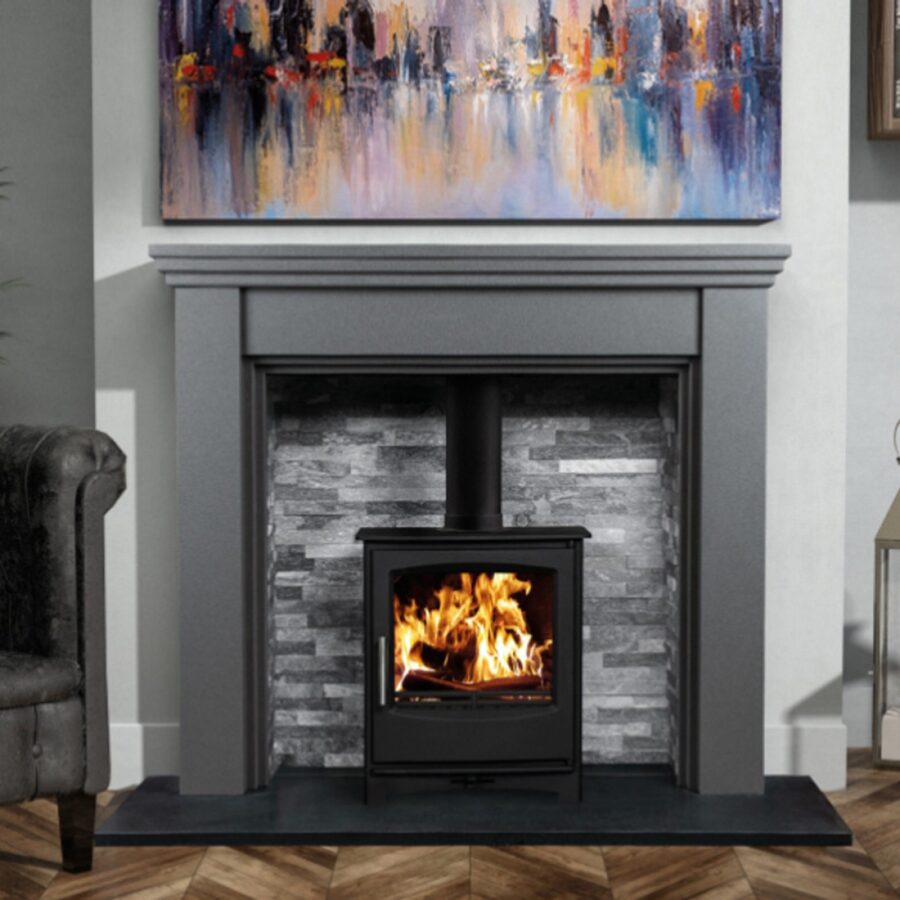 Antoinette Grey Marble Fireplace