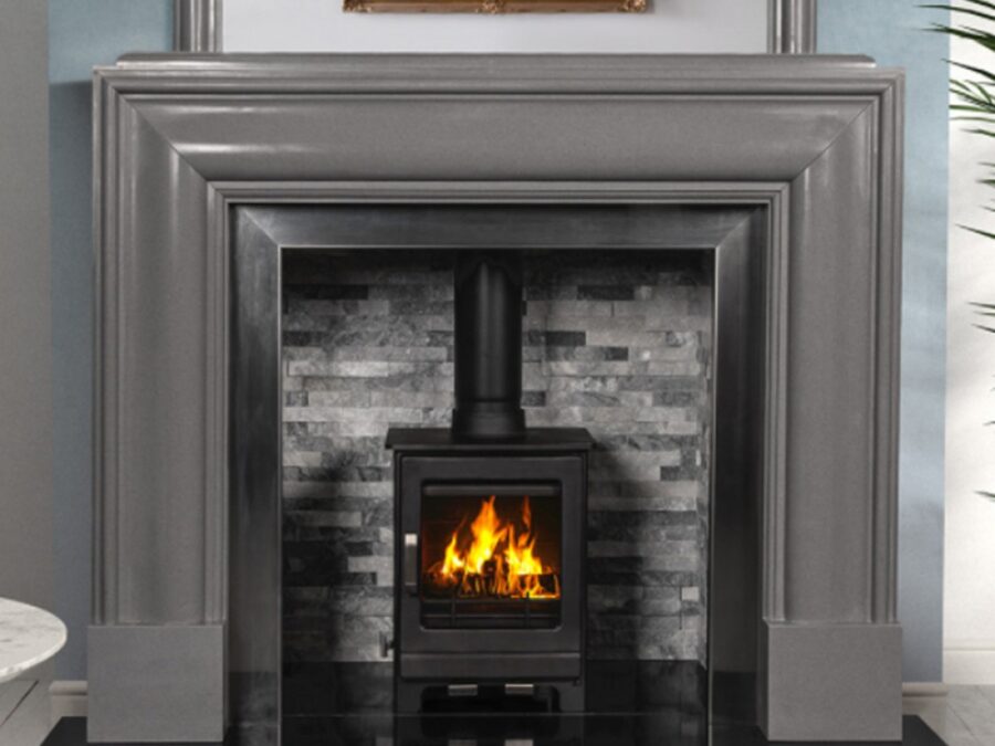 Continental Grey Marble Fireplace