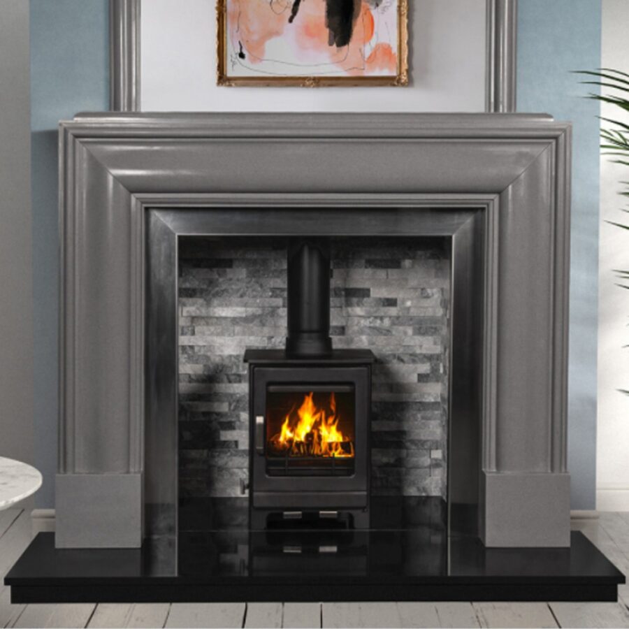Continental Grey Marble Fireplace