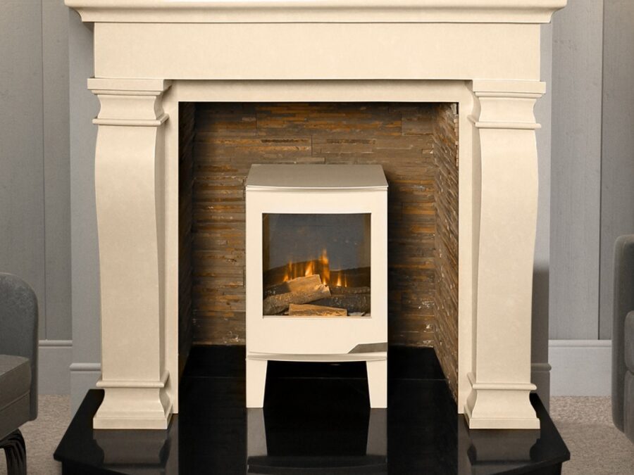 Ravelle Ivory Cream Marble Fireplace Surround