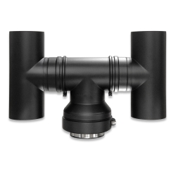 Black Twin Wall Stove Pipe H Cowl